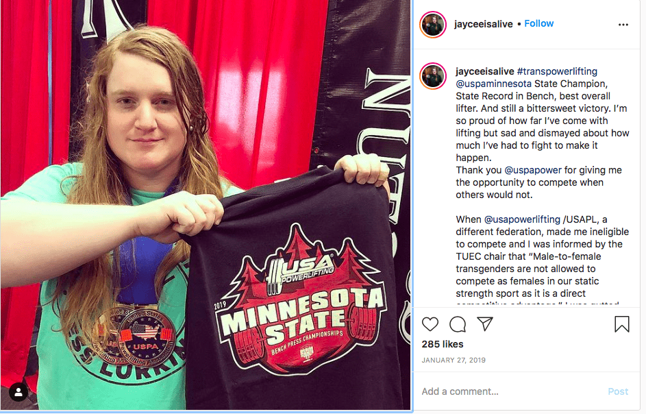 Transgender athlete sues USA Powerlifting over competition ban